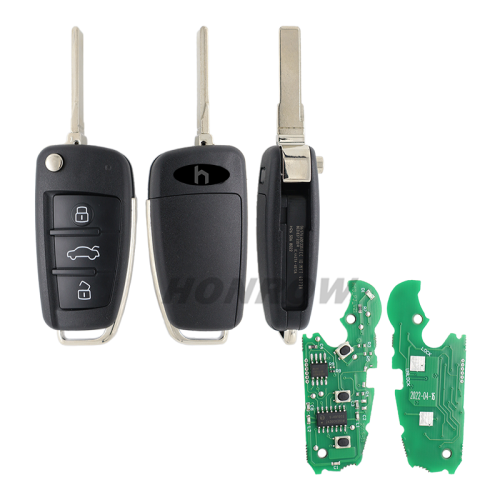 For Audi A1 TT 3 button remote key with ID48 chip 434mhz  HLO DE 8XO 837220D Hella 5F A 010 659 70  204Y11000400