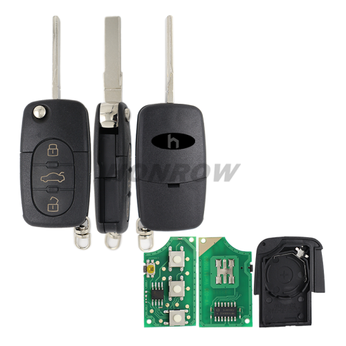 For Audi 3 button remote key with big battery the remote control model is 4D0 837 231 N 434MHZ