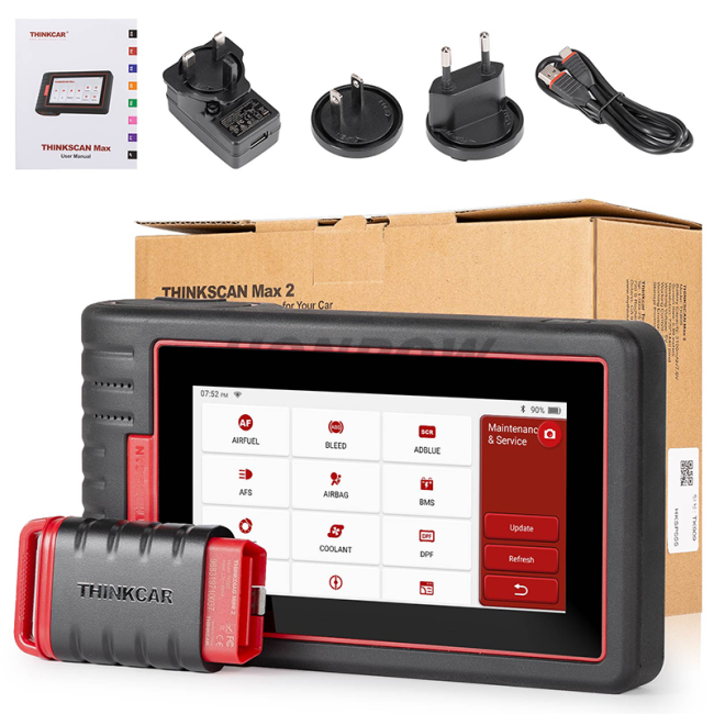 THINKCAR ThinkScan Max 2 Auto Diagnostic Tool Lifetime Free Update with AF DPF IMMO Reset ECU Coding OBD2 Scanner CANFD