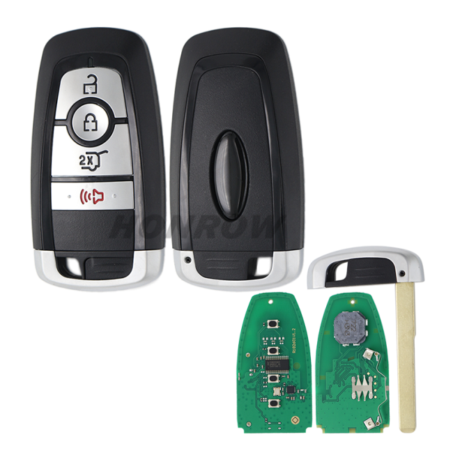 For Ford Mustang F-150 3+1 button Smart Key with 433.92MHz FSK NCF29A1 / HITAG PRO / 49CHIP FCC ID: M3N-A3C108397 IC: 7812-A3C108397 Part No.: PC3T-15K601-BB