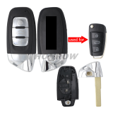For Audi 3 button flip modified key shell