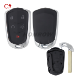 For Cadillac SRX CTS ATS XTS 2+1/3+1/4+1/5+1 buttons smart remote key shell without logo