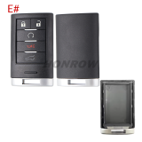 For GTL High quality Cadillac 2+1/3+1/4+1/5+1 buttons smart remote key blank enhanced version without logo
