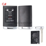 For Cadillac 2+1/3+1/4+1/5+1 buttons smart remote key blank without logo