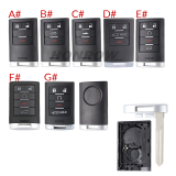 For Cadillac 2+1/3+1/4+1/5+1 buttons smart remote key blank