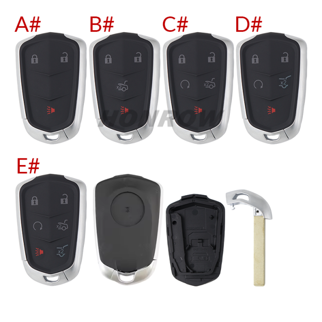 For Cadillac SRX CTS ATS XTS 2+1/3+1/4+1/5+1 buttons smart remote key shell
