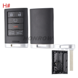 For GTL High quality Cadillac 2+1/3+1/4+1/5+1 buttons smart remote key blank enhanced version without logo