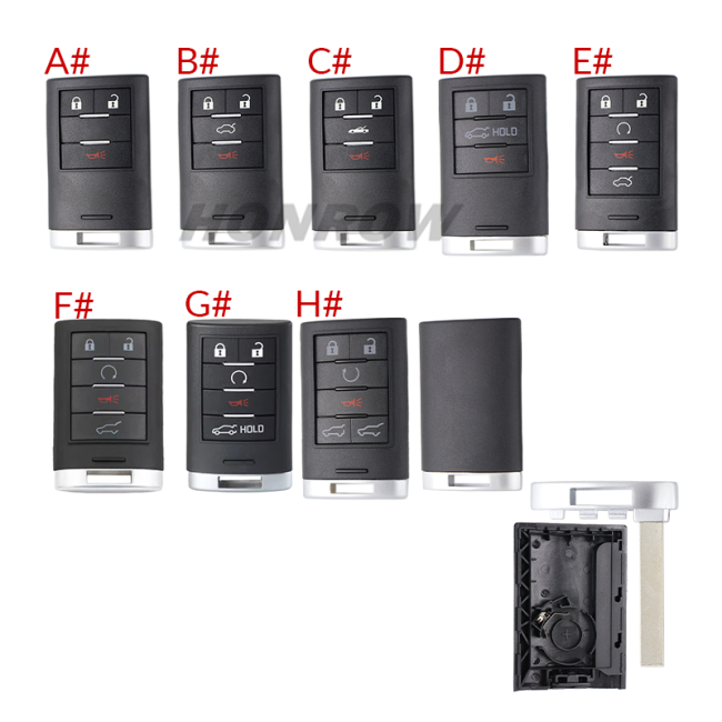 For GTL High quality Cadillac 2+1/3+1/4+1/5+1 buttons smart remote key blank enhanced version without logo