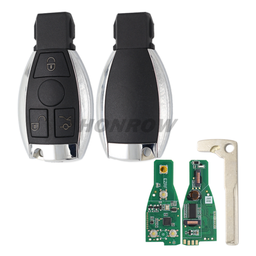 For keyless go Benz NEC 3 button smart key with one button start remote key with 433.92/315Mhz