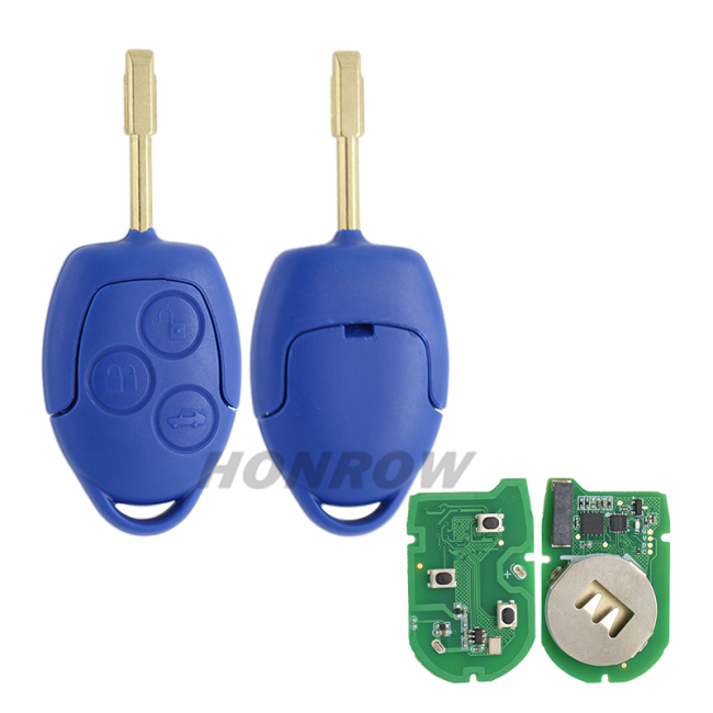 AfterMarket Ford Transit blue  3 button remote key with 433.92Mhz FSK 4D63 chip The vehicle can be stared without installing the battery