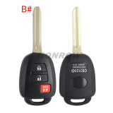 For Toyota 2/2+1/3/3+1 button remote key blank without logo