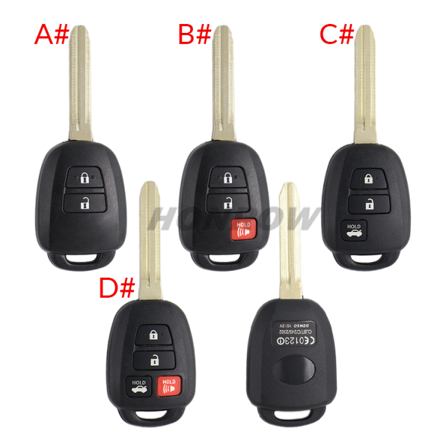 For Toyota 2/2+1/3/3+1 button remote key blank without logo