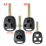 For Toyota 3 button remote key blank A# TOY48 Blade B# TOY40 Blade