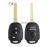 For Toyota 2/2+1/3/3+1 button remote key blank without logo