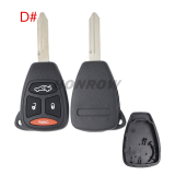 For Chrysler 2/2+1/3/3+1 buttons key blank