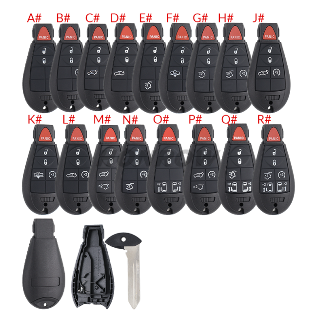For Chrysler 2+1/3+1/4+1/5+1/6+1 button remote key blank，please choose which you need