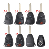 For Chrysler 2/2+1/3/3+1/4+1/5+1 buttons key blank