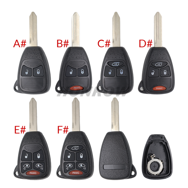 For Chrysler 2/2+1/3/3+1/4+1/5+1 buttons key blank