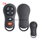 For Chrysler 2+1/3/3+1/5+1 Buttons remote key shell