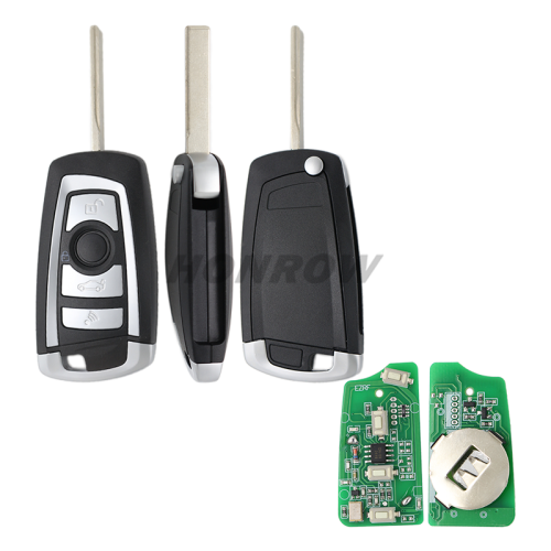 For BMW EWS system 4 button remote key with HU92 blade 433mhz