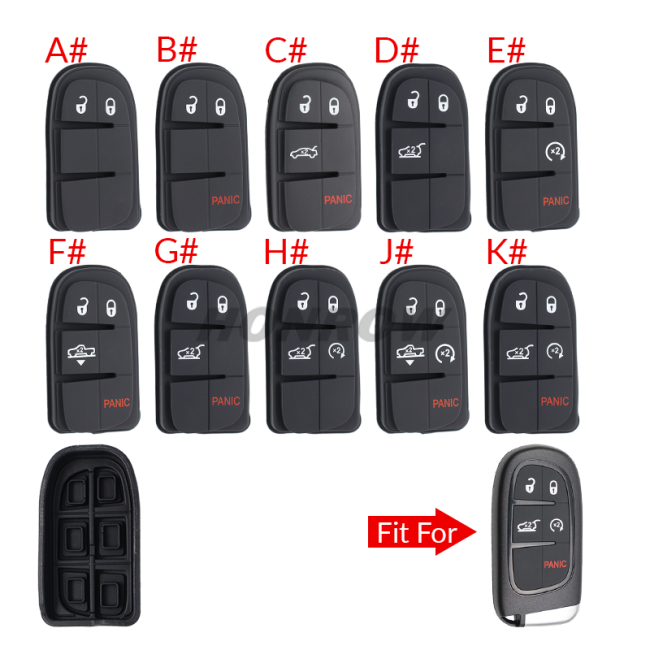 For Chrysler 2/2+1/3/3+1/4/4+1 button remote key pad