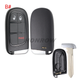 For Chrysler 2/2+1/3/3+1/4/4+1 button remote key shell without logo