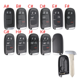 For Chrysler 2/2+1/3/3+1/4/4+1 button remote key shell without logo