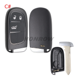 For Chrysler 2/2+1/3/3+1/4/4+1 button remote key shell without logo