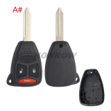 For High Quality GTL Chrysler 2+1/3+1 button remote key shell Stronger enhanced Version