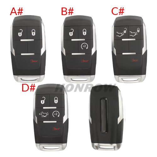 Copy For Chrysler 2+1/3+1/4+1 button smart remote key shell (with logo slot)