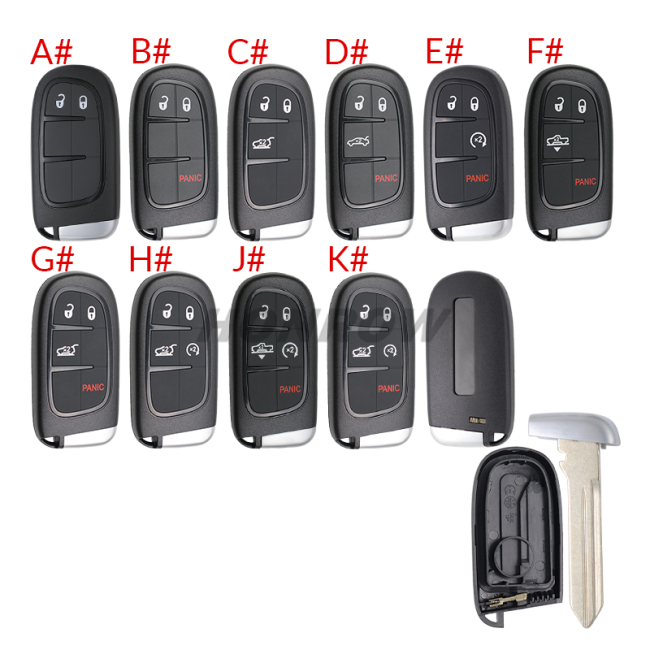 For Chrysler 2/2+1/3/3+1/4/4+1 button remote key shell