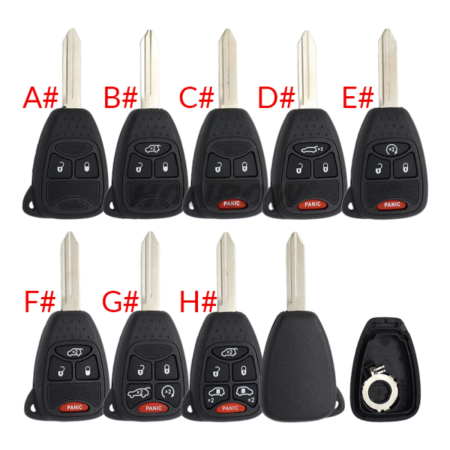 For High Quality GTL Chrysler 2/3/2+1/3+1/4+1/5+1 button remote key shell Stronger enhanced Version