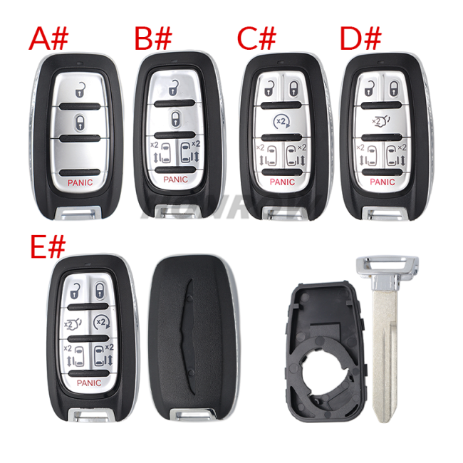 For Chrysler 2+1/4+1/5+1/6+1 button smart remote key shell