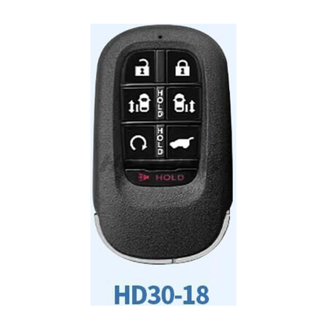 Lonsdor Honda HD30-18 6+1 button smart key Support ID46 ID47 ID4A chip,Frequency313.56/314.12/313.85/433.66/434.18/433.92 98% Coverage 2013-2025 50+ Models All Honda Keys CIVIC'ACCORD CR-V ODYSSEY HR-V.etc
