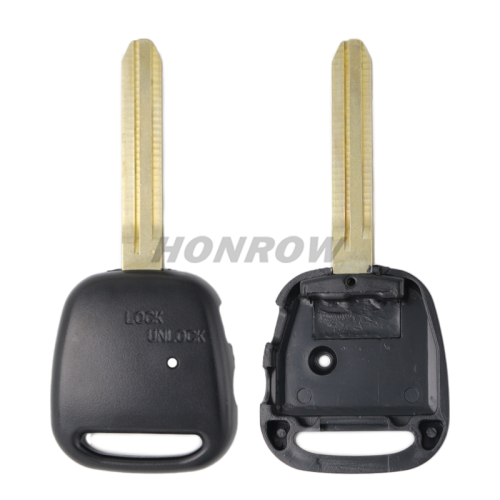 For Toyota 2 button remote key blank with TOY43 blade (with light hole)