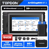 TOPDON Artidiag 800 BT Mid-level Diagnostic Tool Auto Diagnostic Scan Tool Bi-Directional Control All System Code Reader Active Test