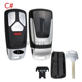 For Audi allroad  B9 Q5 Q7 TT TTS keyless 3/3+1 button remote key blank