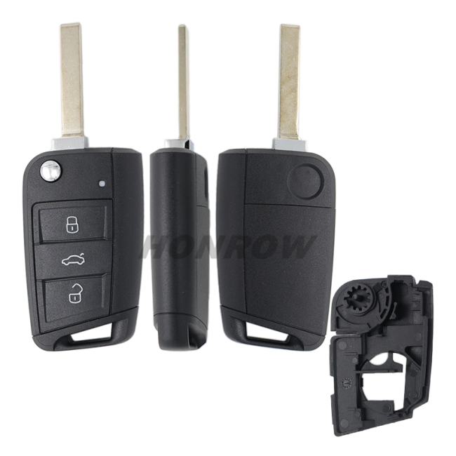 For VW Golf7 3 button remote key shell with HU162t blade