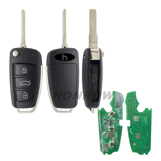 KYDZ For Audi 3 button remote key with 8X0837220D ID48 chip with 434Mhz
