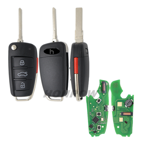 For Audi Q2 Q3 3 button keyless go remote key with MQB48  ID48 (megmos AES)315mhz FCCID:81A837220