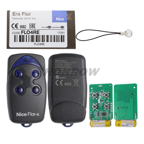NICE Flo Flor-s Flo4r 433.92mhz Rolling ON1 ON2 ON4 INTI1L INTI2L INTI1Y INTI2Y Remote electric gate, telescopic door, garage MOQ:5PCS
