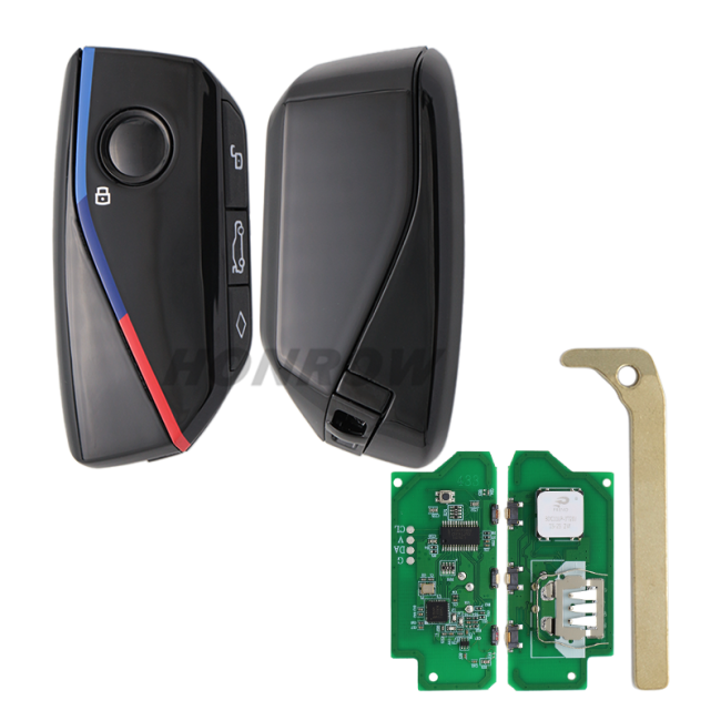 For BMW FEM BDC CAS4 CAS4+ 4 button Smart Remote Key with 433MHz HTTAG-PRO(ID49) PCF7953P chip black color