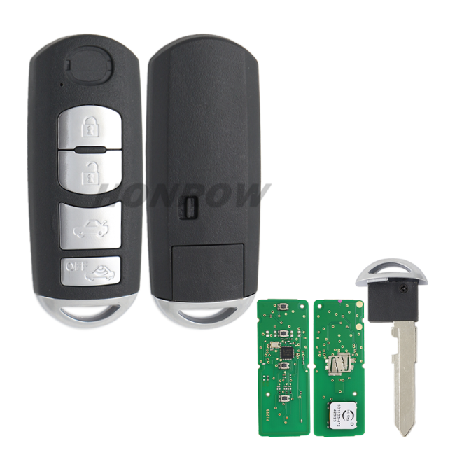 For Mazda 4 button Keyless Card Car Remote Control Key with ID49 chip 433MHz  FCCID:SKE13E-02