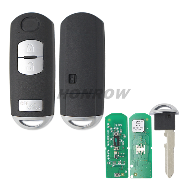 For Mazda Smart Remote Key 3 Button Fob FSK 433MHz ID49 7953 Chip  Model: SKE13E-01