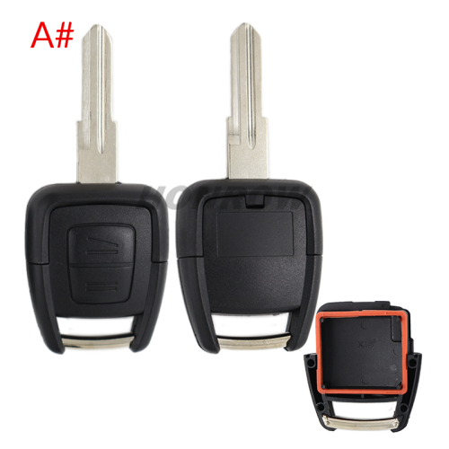For Opel 2 button remote key shell with key blade A# HU46 left key blade B# YM28 right key blade C# HU101 key blade D# HU43  key blade
