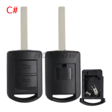 For Opel 2 button remote key shell with key blade A# HU46 left key blade B# YM28 right key blade C# HU101 key blade D# HU43  key blade