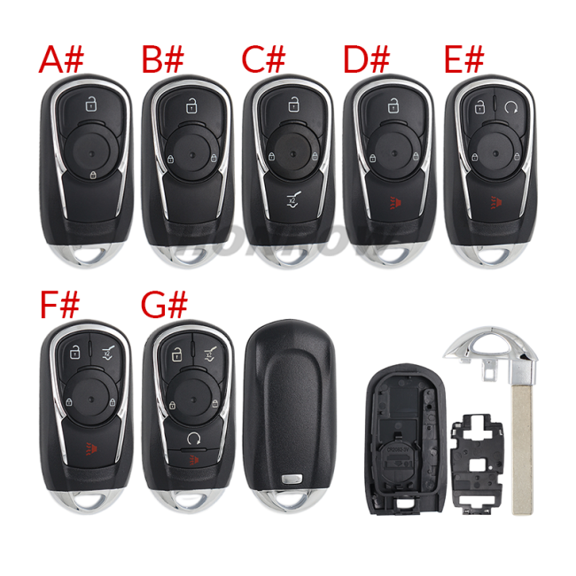 For Opel 2/3/3+1/4+1 button smart remote key blank