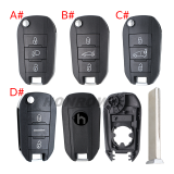 For Opel 3 button remote  Key Shell with VA2 307 blade