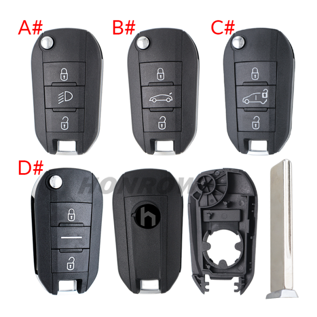 For Opel 3 button remote  Key Shell with VA2 307 blade