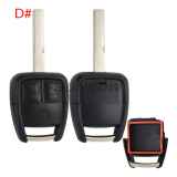 For Opel 3 button remote key shell with key blade A# HU46 left key blade B# YM28 right key blade C# HU101 key blade D# HU43  key blade